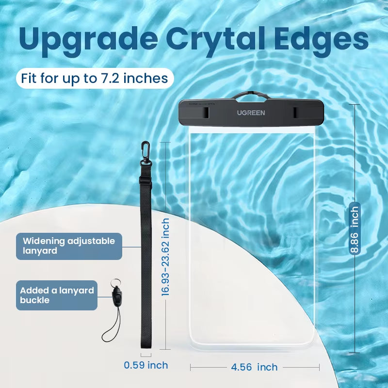7.2 Inch IPX8 Waterproof Phone Case Bag for Iphone 15 14 13 Pro Max Samsung Protective Case Universal Swimming Pouch Bag
