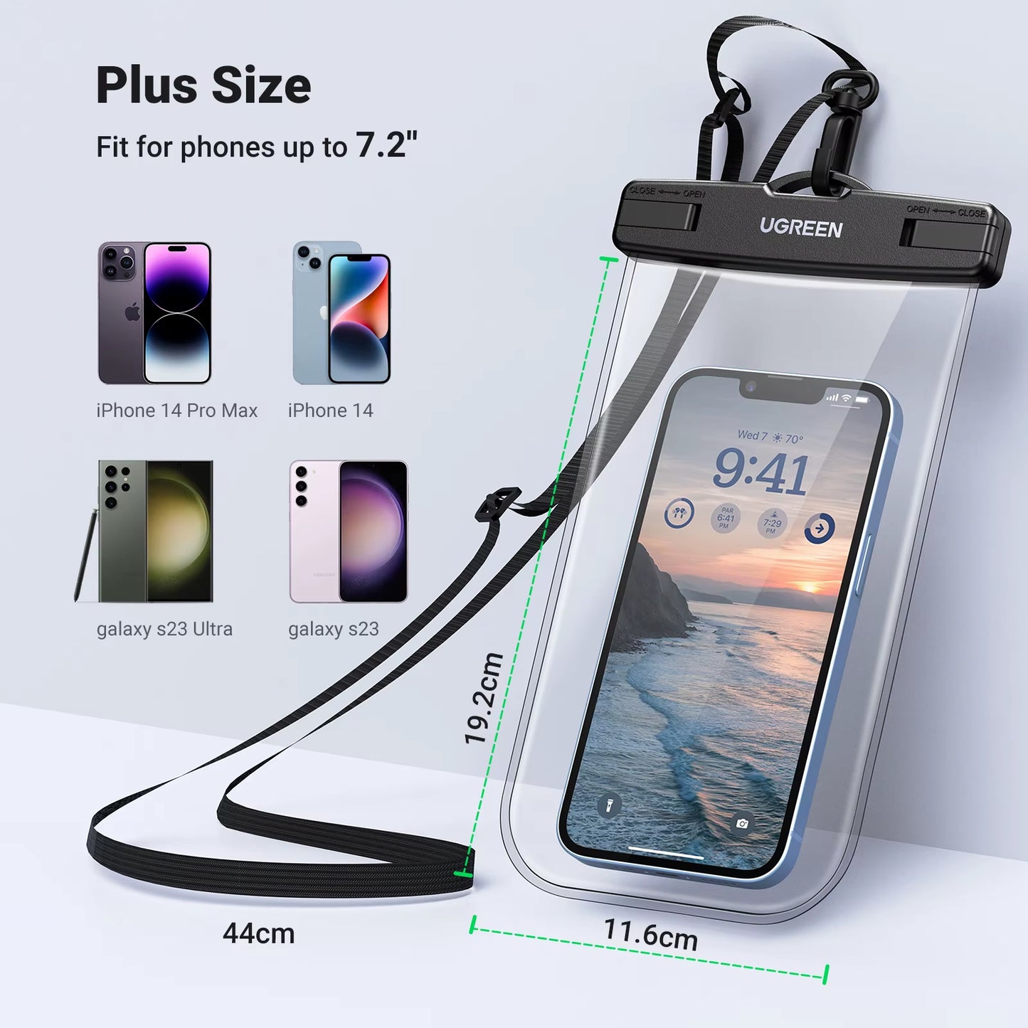 7.2 Inch IPX8 Waterproof Phone Case Bag for Iphone 15 14 13 Pro Max Samsung Protective Case Universal Swimming Pouch Bag