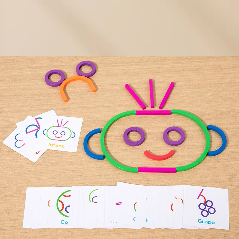 Kids Wooden Ring Early Education Shape Board Kindergarten Wooden Creative Puzzle Building Blocks Match Montessori Education Toys