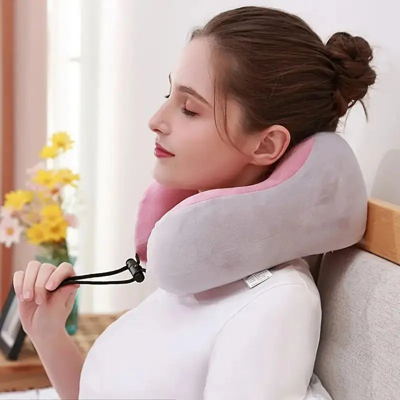 Electric Neck Massage Pillow U-Shaped and Fits the Neck Adjustable Heating to Massage and Relax Durable Memory Cotton