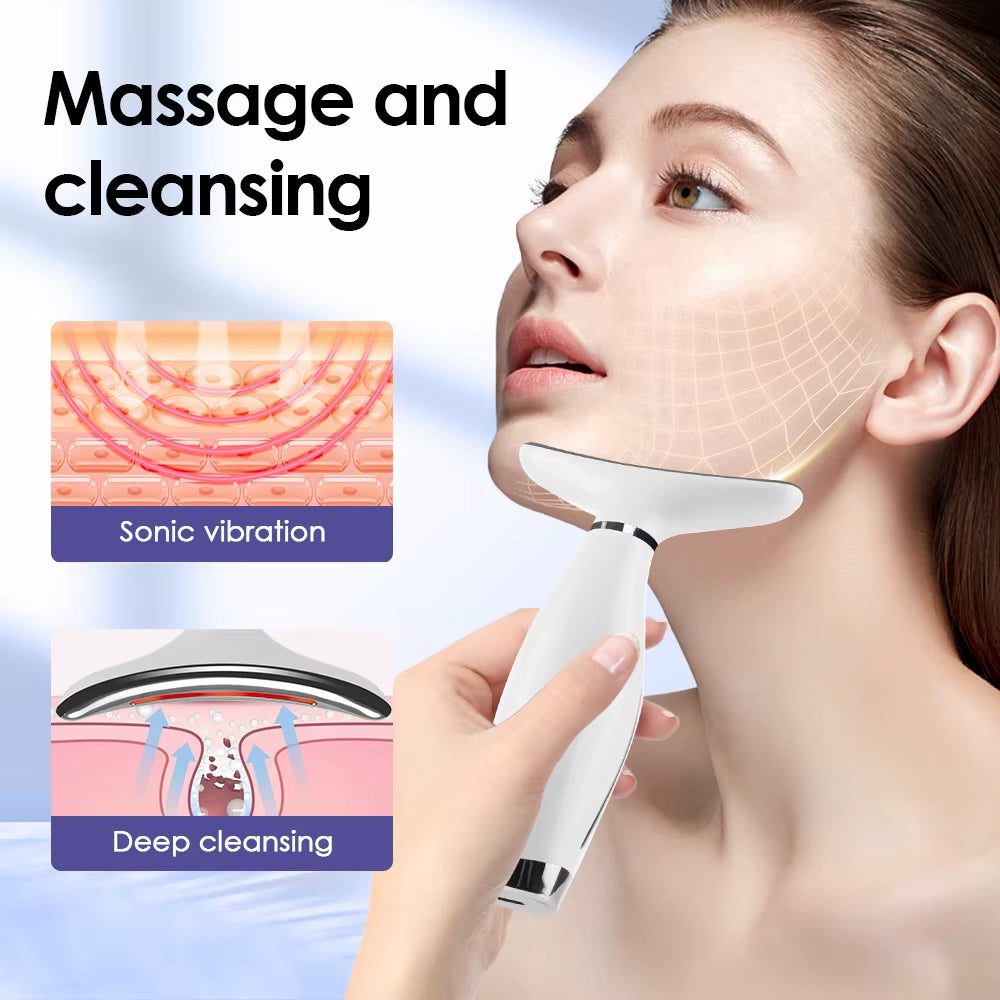 7 Colors LED Lights Face Neck Beauty Device Vibration Massage Improve Neck Lines Reduce Double Chin Neck Lifting Massager