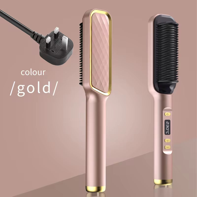 Electric Hot Comb Multifunctional Straight Hair Straightener Comb Negative Ion Anti-Scalding Styling Tool Straightening Brush