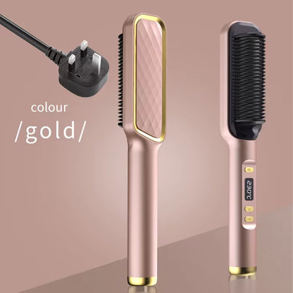 Electric Hot Comb Multifunctional Straight Hair Straightener Comb Negative Ion Anti-Scalding Styling Tool Straightening Brush