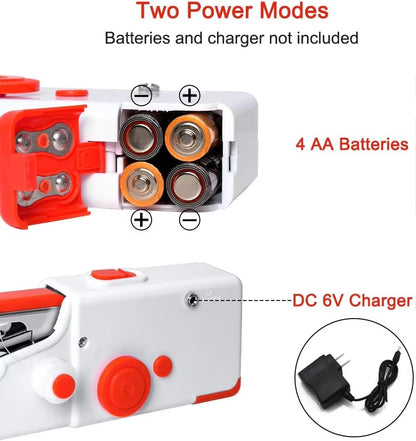 Portable Mini Electric Sewing Machine Handheld Sewing Machine with Bobbin for Needlework Handwork Home Travel Sewing Accessories