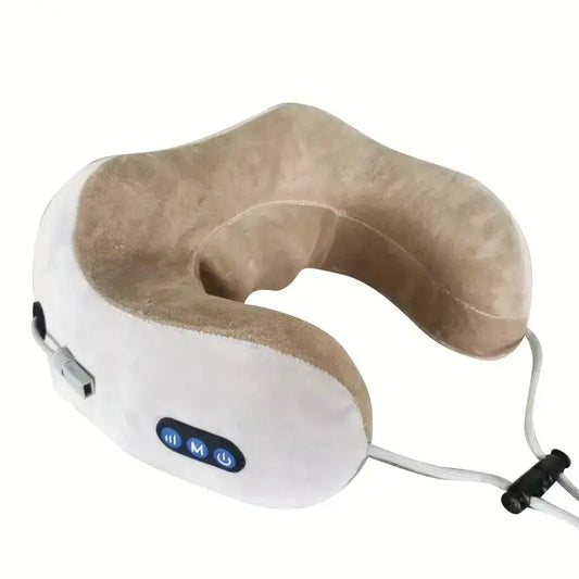 Electric Neck Massage Pillow U-Shaped and Fits the Neck Adjustable Heating to Massage and Relax Durable Memory Cotton