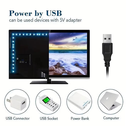 USB LED Strip Lights Bluetooth App Control LED Lights for TV RGB 5050 Flexible Ribbon Diode Tape TV Backlight Room Decoration
